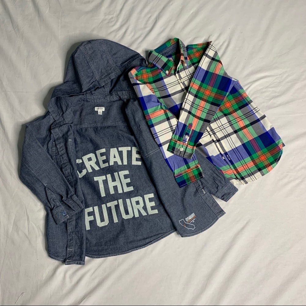 Bundle of 2: S Gymboree Button Down/Collar/Hoodie